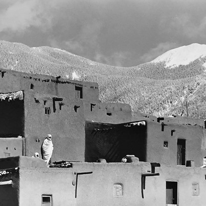 Taos Pueblo Winter, Taos, New Mexico by Myron Wood