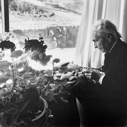O'Keeffe Polishing Rocks, Abiquiu, New Mexico by Myron Wood
