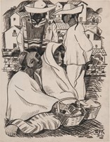 Kinzinger, Edmund D., Untitled (Four Figures in a Mexican Town)