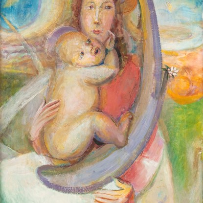 Mother and Child Resting on Tree Branch by Fred Nagler