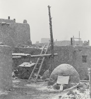 Wood, Myron, Taos in Winter Storm, Taos Pueblo, Taos, New Mexico