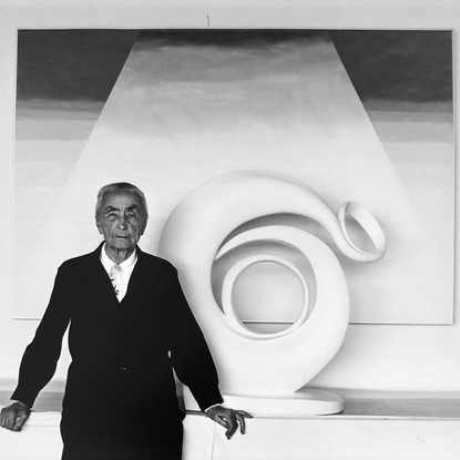 O'Keeffe Standing in Studio, Abiquiu, New Mexico by Myron Wood