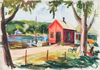 Chapin, Francis, Untitled (Red House on River)
