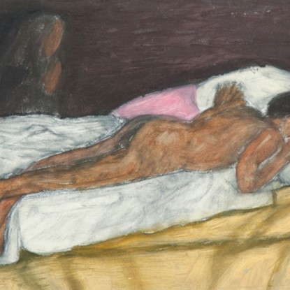 Study for Classical Plastique:  Spirit Watching (after Spirit of the Dead Watching (Manao Tupapau) by Paul Gauguin) by Vera Barnett